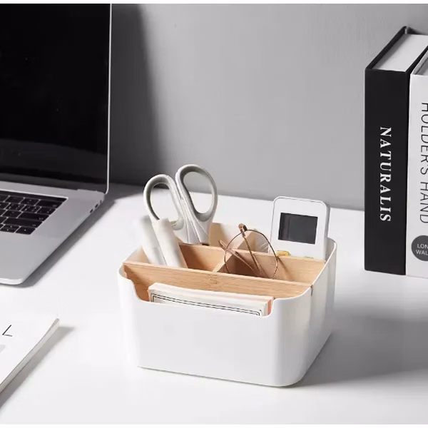 Eco-Friendly Bamboo Desk Pen Holder