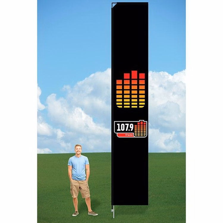 14ft Custom Flag with Ground Stake-Double