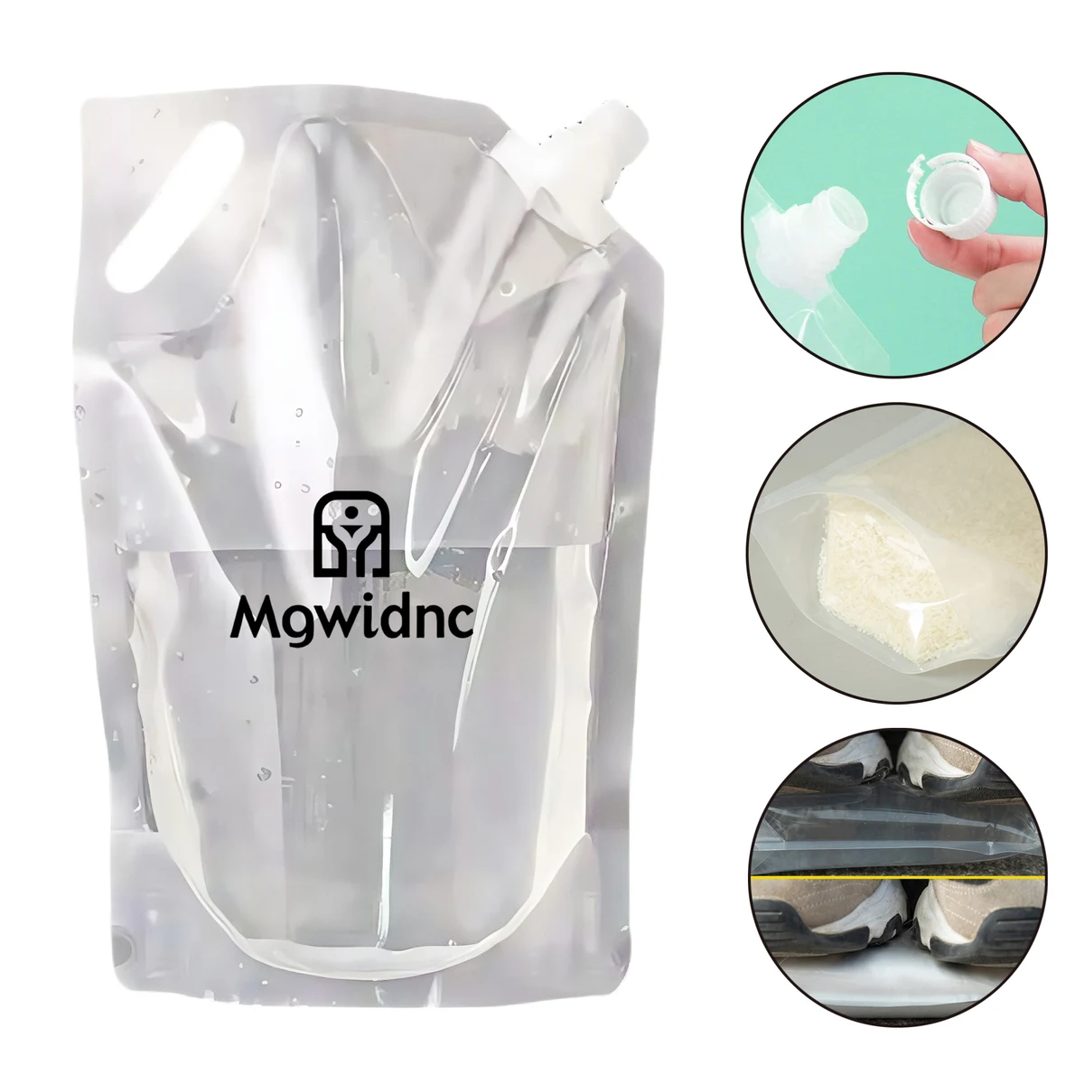 1L Transparent Stand-Up Spout Pouch with Handle 1