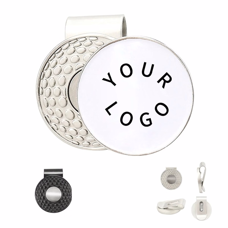 Compact Magnetic Golf Hat Clip with Ball Marker