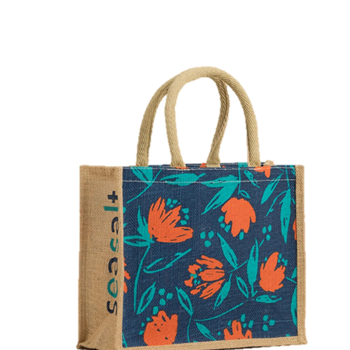 Eco Reusable Shopping Jute Tote Bag-Full Color, custom tote bag with logo imprint 1