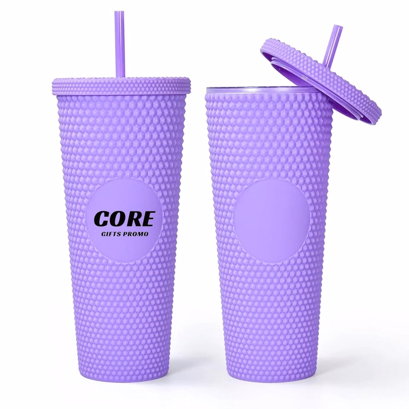 24 Oz Studded Tumbler with Straw and Lid