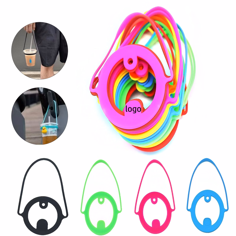 Portable Silicone Takeout Drink Cup Carrier with Handle