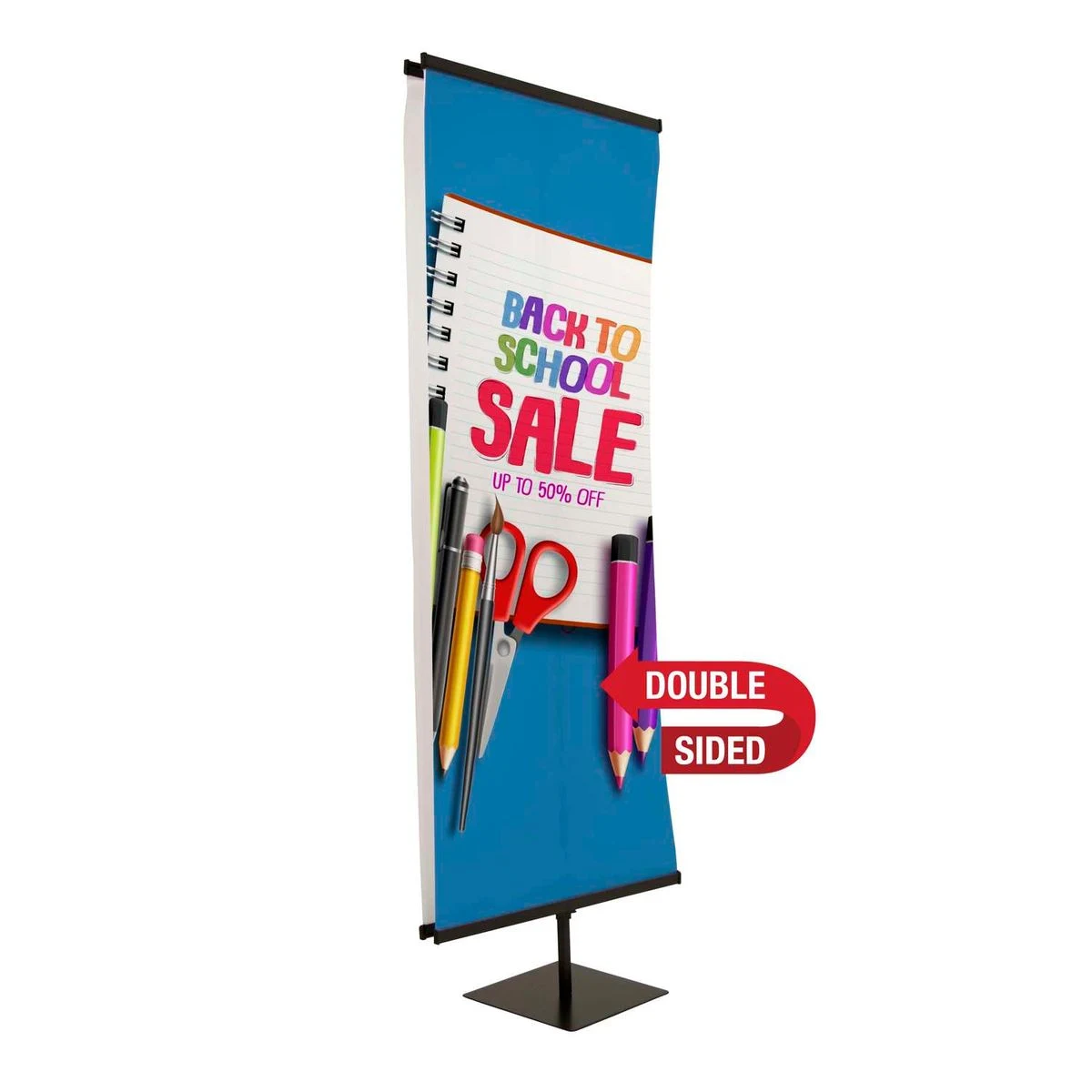 30" Everyday Snap Rail Banner Display Double-Sided Kit 1