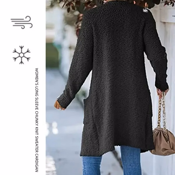 Women's Long Sleeve Chunky Knit Sweater Cardigan