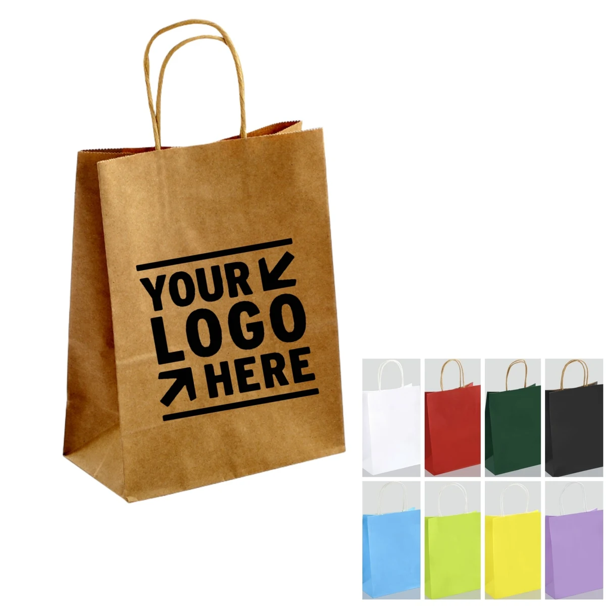 Kraft Shopping Bag (8.3"x4.3"x13x10.7") 1