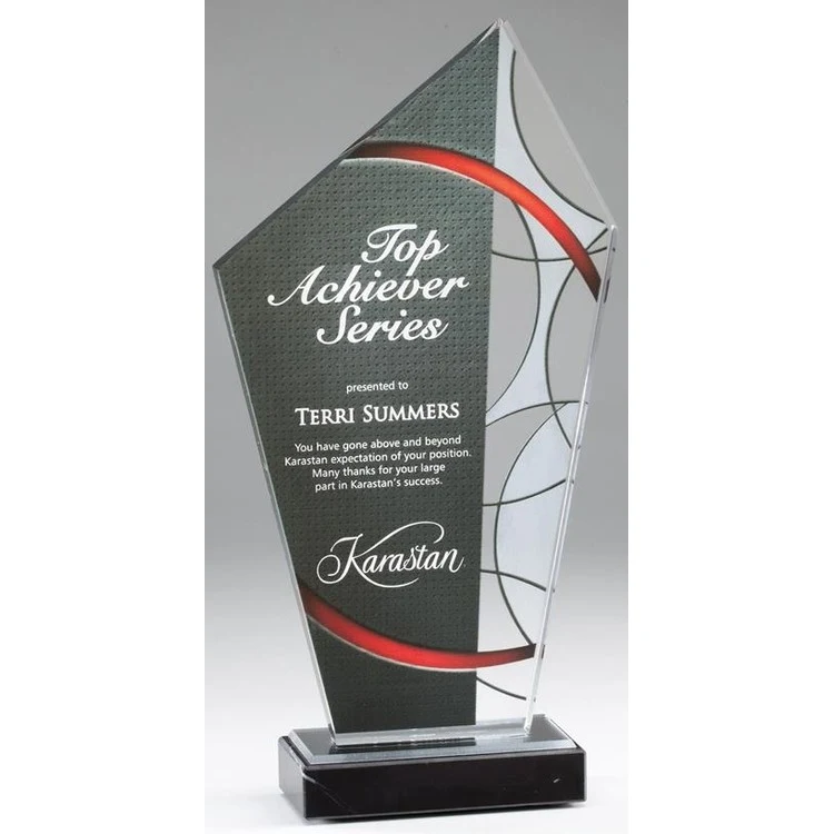 11" Stained Glass Acrylic Award with Marble Base 1