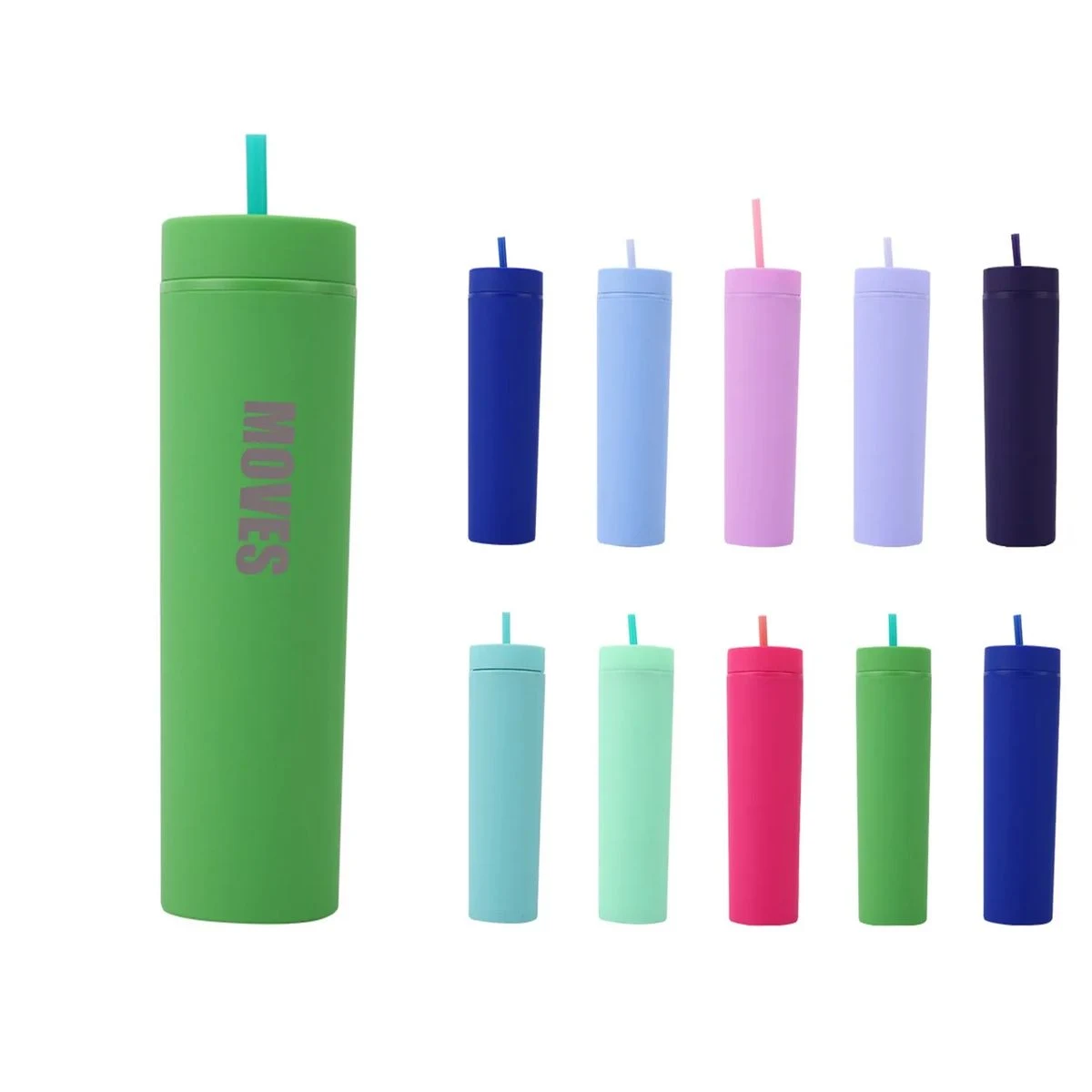 16Oz Water Cup Tumbler Straw With Lid Double Walled 1