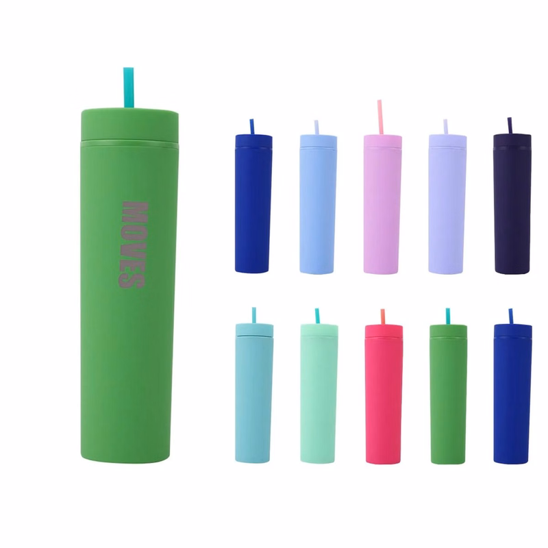 16Oz Water Cup Tumbler Straw With Lid Double Walled