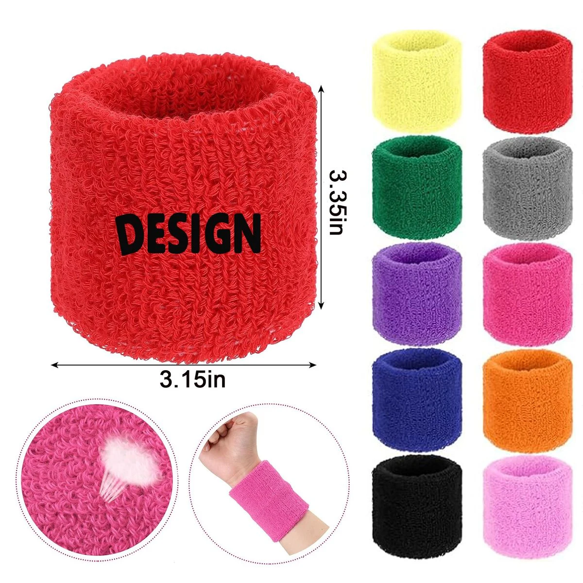 Cotton Sweatband Sport Wristband 1