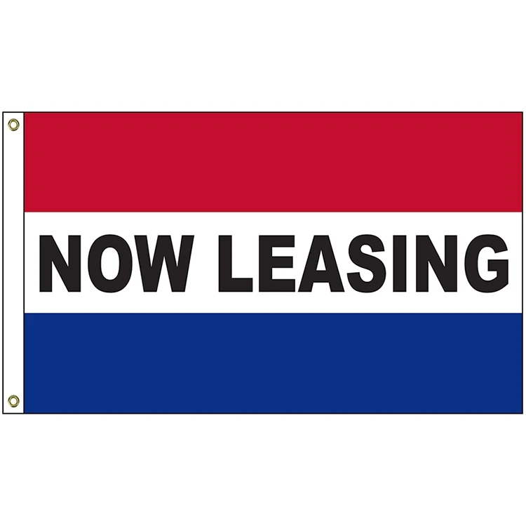 Now Leasing 3' x 5' Message Flag with Heading and Grommets 1