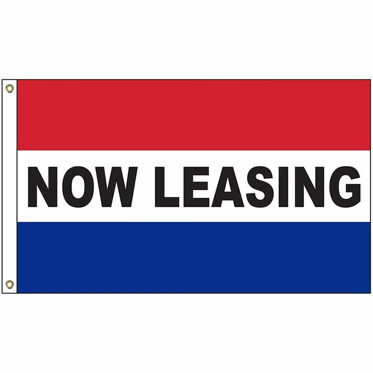 Now Leasing 3' x 5' Message Flag with Heading and Grommets