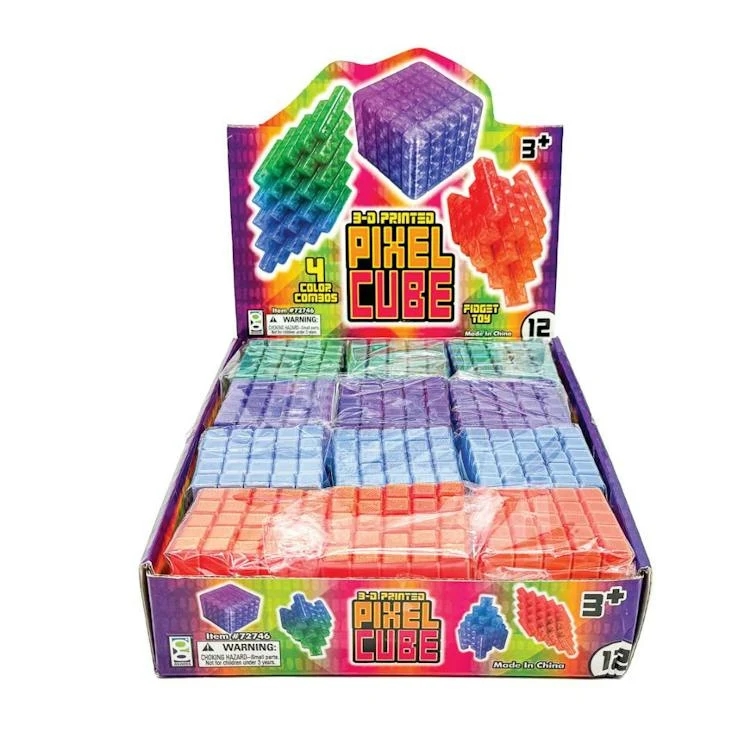3D Printed Pixel Cube Fidget Toy - Assorted 1