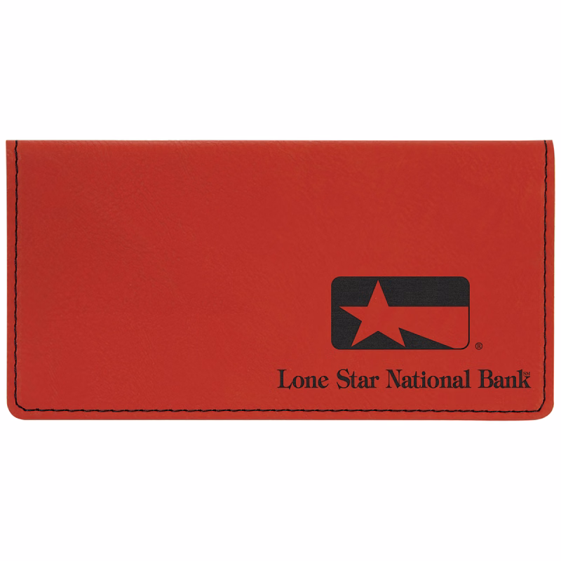 Red Leatherette Checkbook Cover