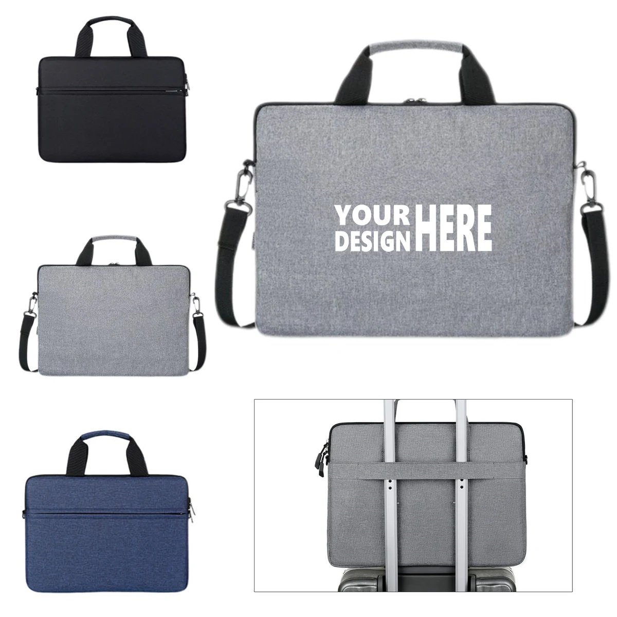 Laptop Case with Ergonomic Carry Handle & Customizable Shoulder Sling 1
