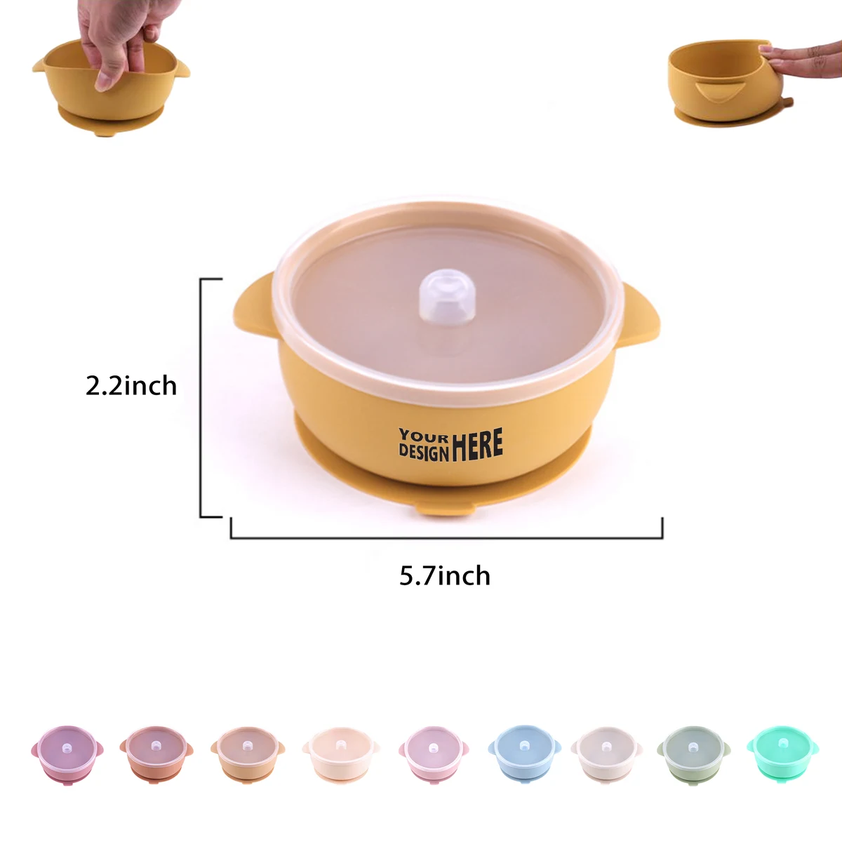 Silicone Toddler Suction Bowls with Lid 1