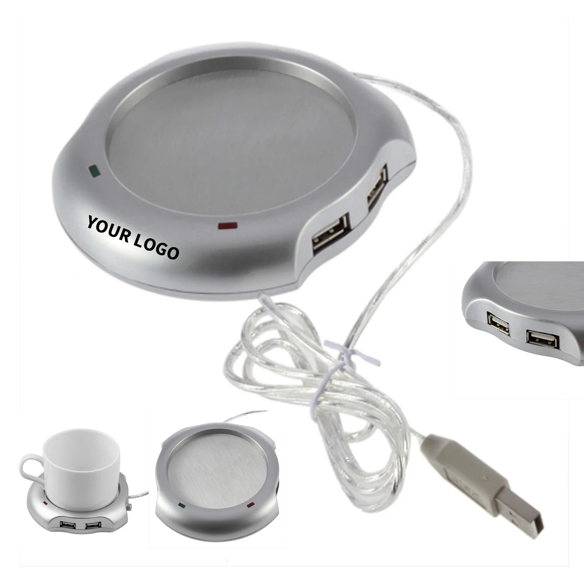 USB Drink Warmer With Aluminum Plate And 4 Port Hub 1