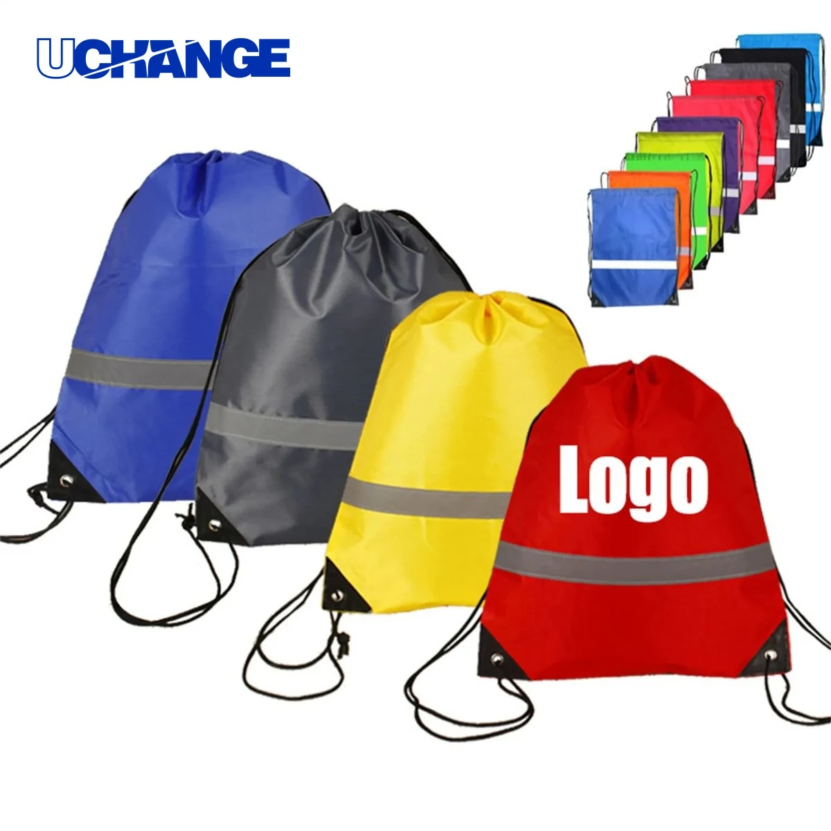 Reflective Drawstring Backpack Bag Organizer 1