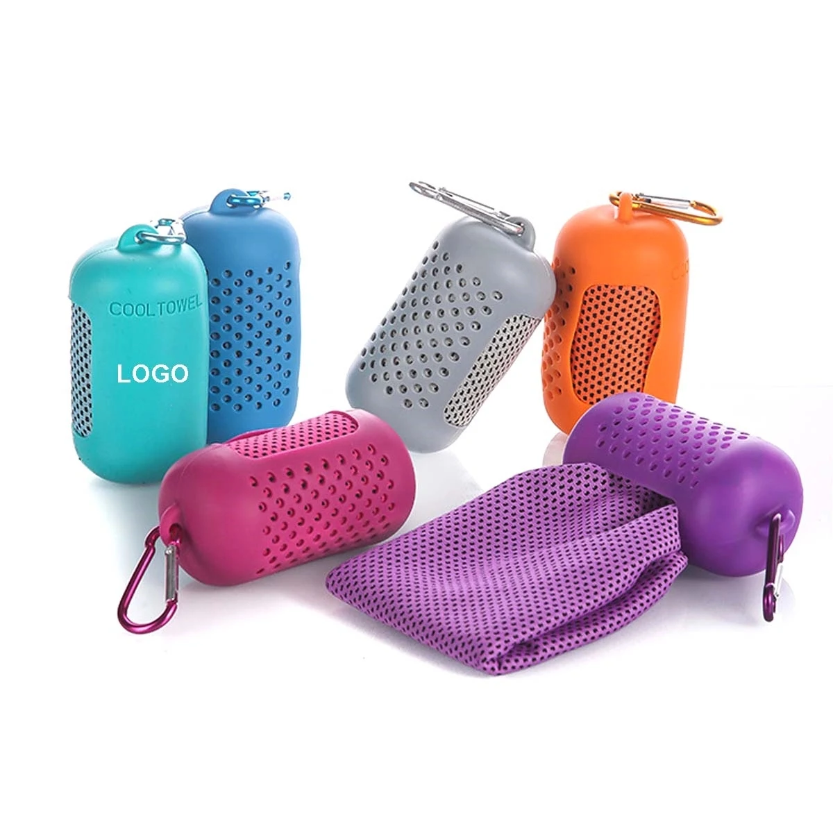 Cooling Microfiber Towel With Silicone Case 1