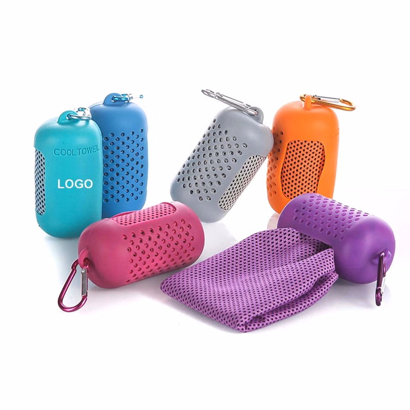 Cooling Microfiber Towel With Silicone Case