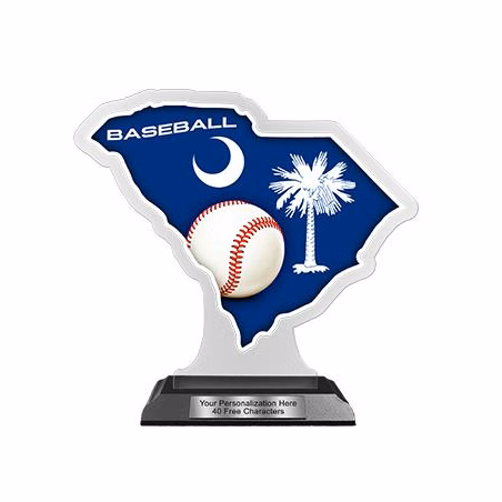 State Acrylic Trophy: 6" South Carolina Shape (Eve