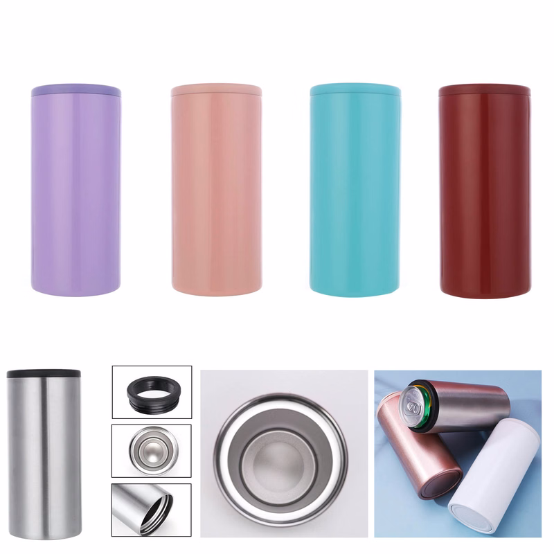Double-Walled Stainless Steel Can Cooler