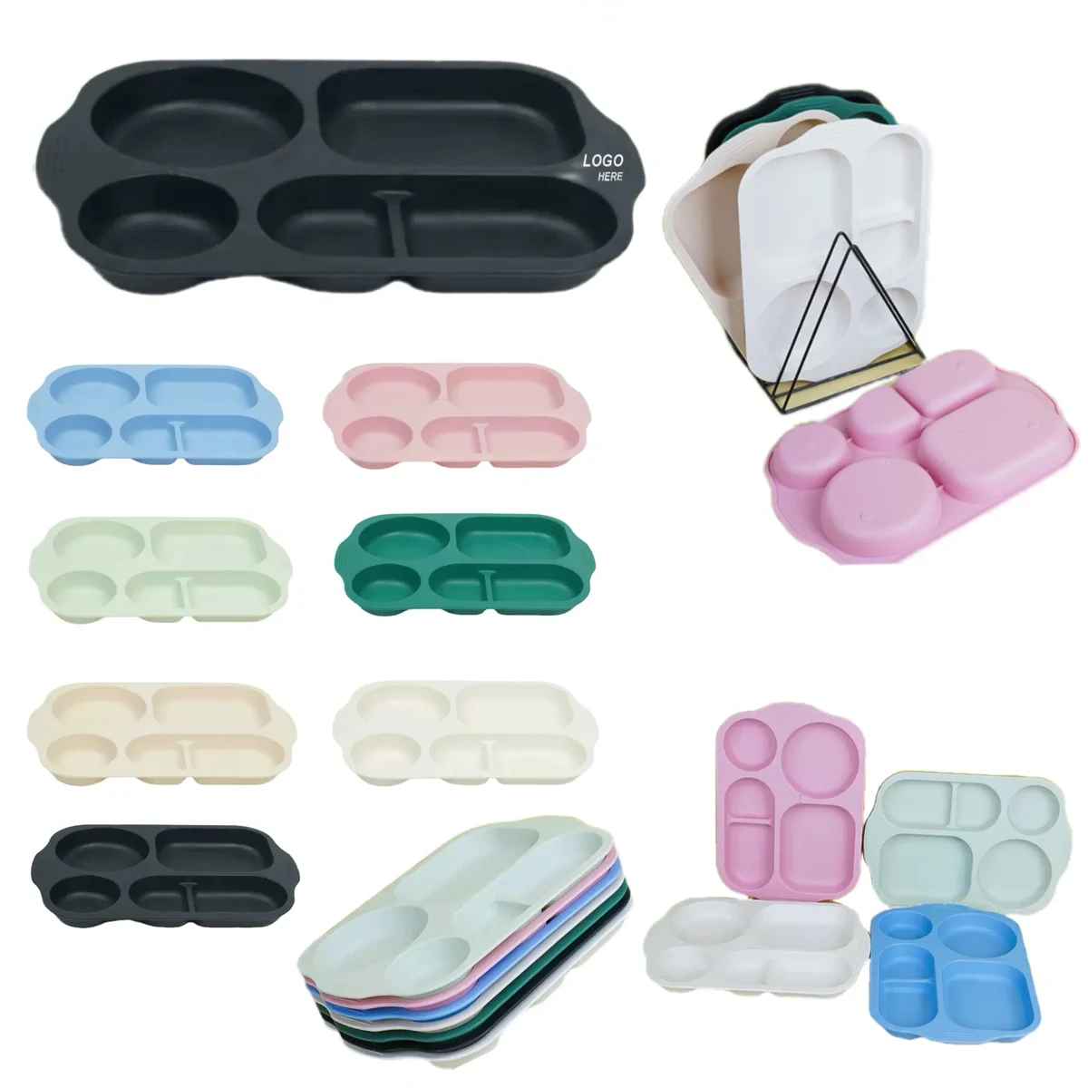 Reusable Wheat Straw Plate With 5 Compartments 1