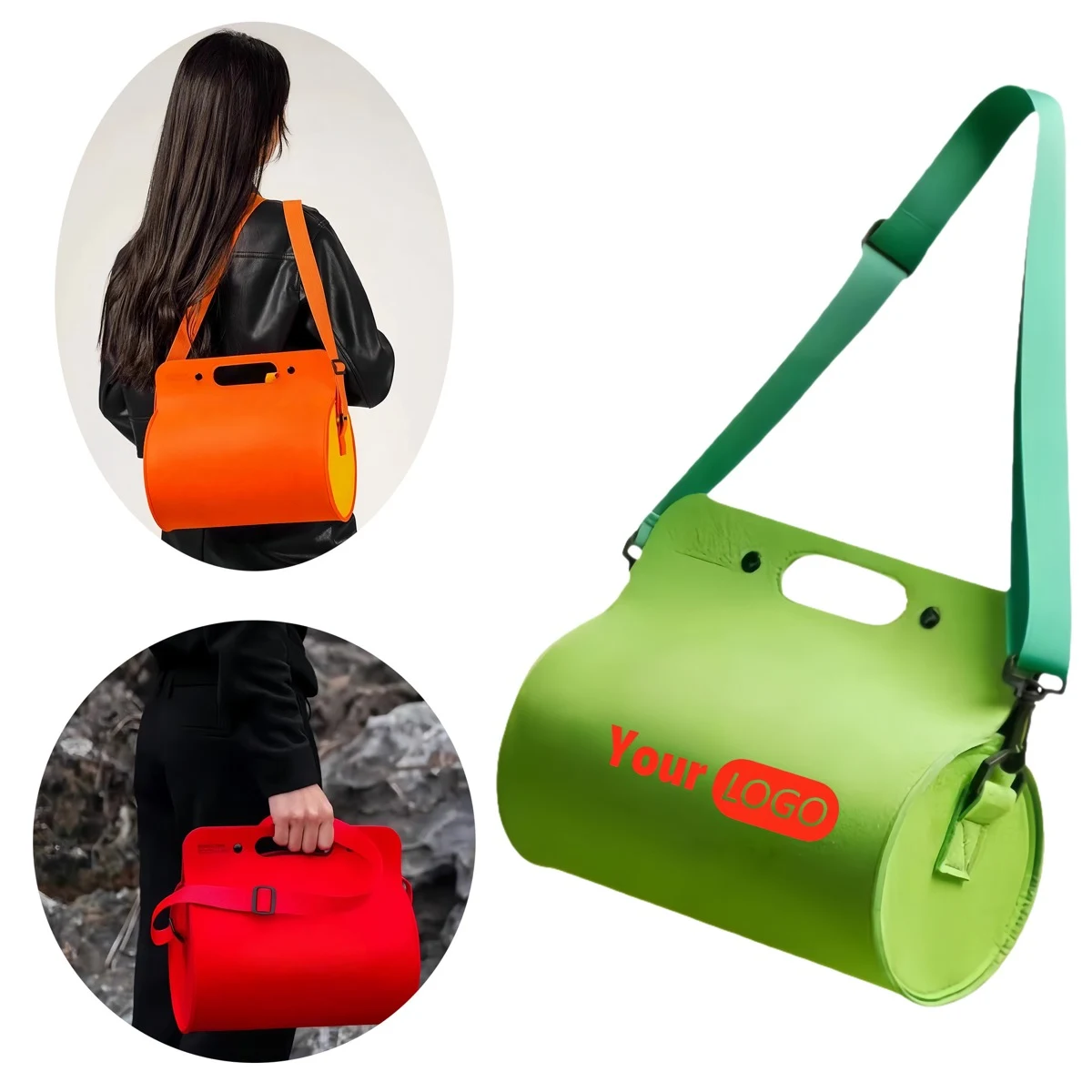 Cylindrical Felt Crossbody Bag 1