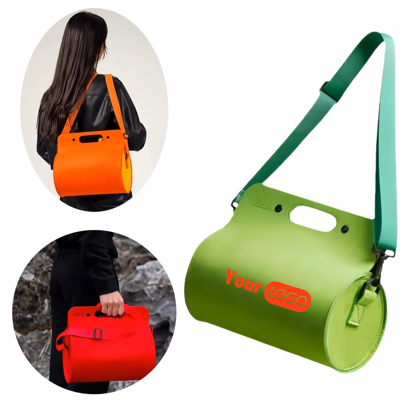 Cylindrical Felt Crossbody Bag