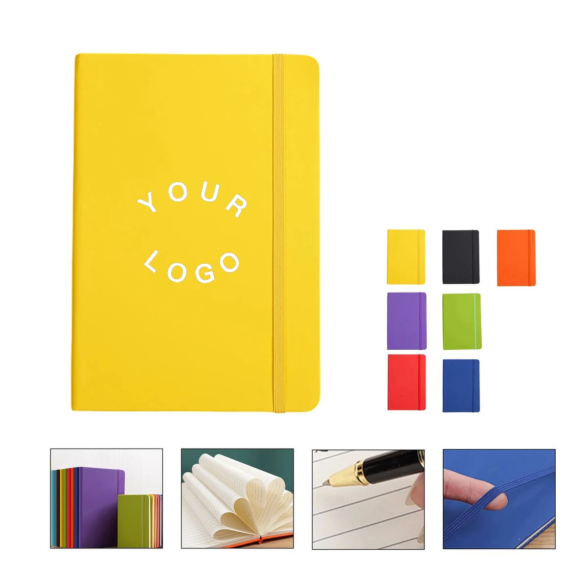 Classic A5 Notebook PU Cover with Elastic Closure 1