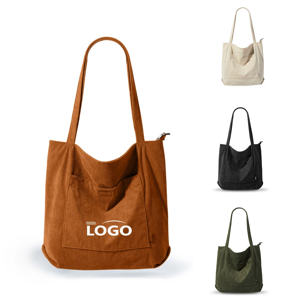 Simple Corduroy Canvas Waterproof Tote 1