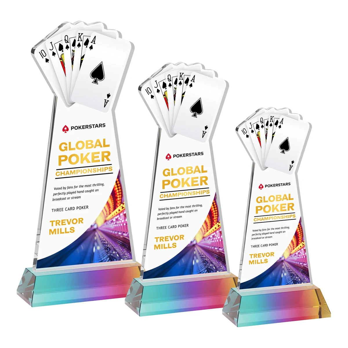 Poker VividPrint™ Award on Hartford Base - Prismatic 1