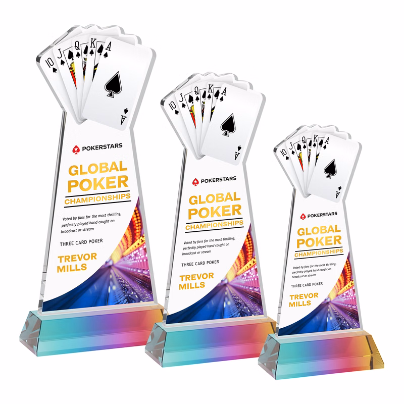 Poker VividPrint™ Award on Hartford Base - Prismatic