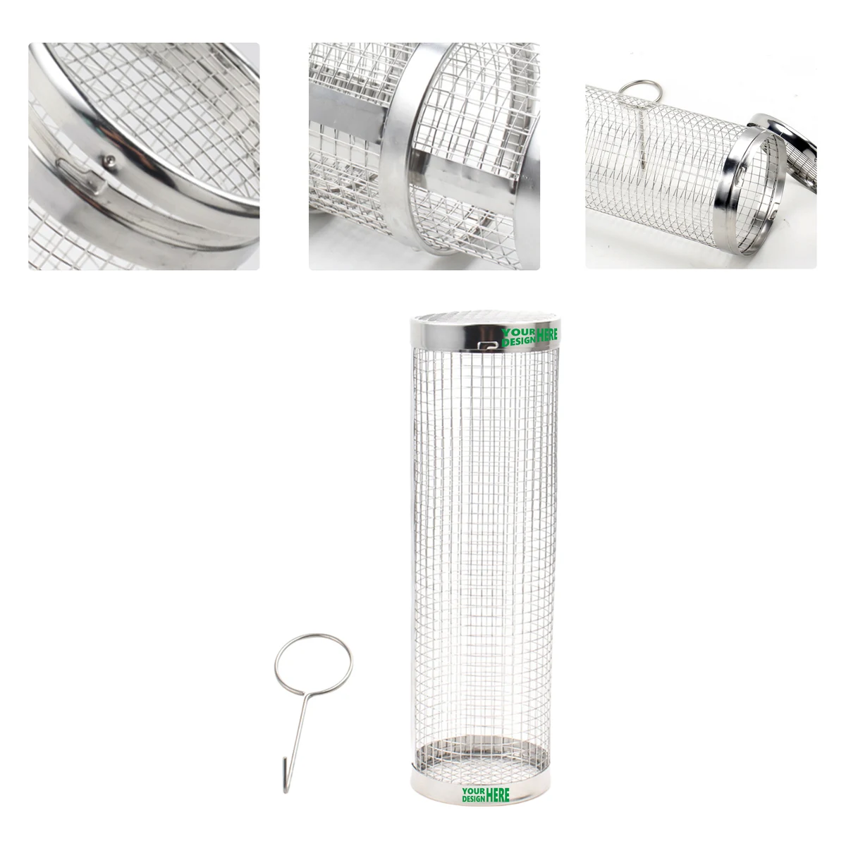 MOQ50 Custom Rolling BBQ Basket 304 Stainless Steel 1