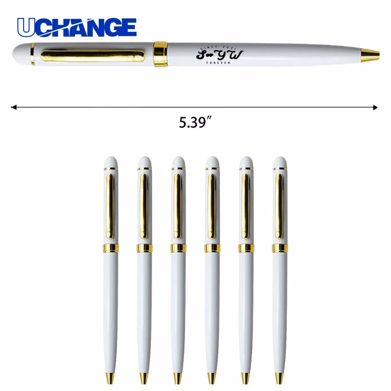 Colgate Metallic White Ballpoint Pen for Marketing