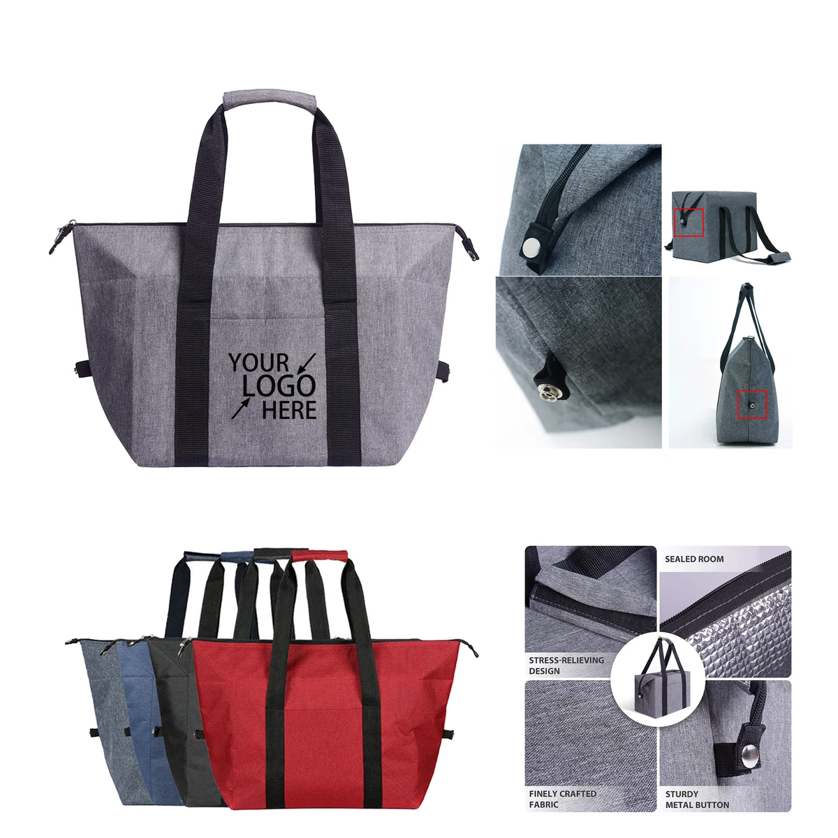 Oxford Fabric Thermal Tote with Aluminum Foil Interior 1