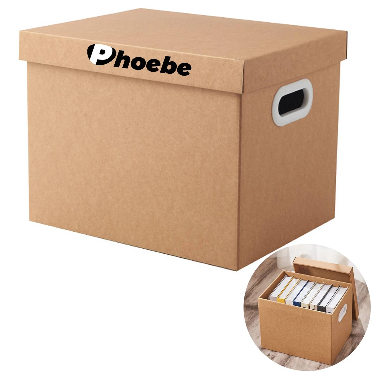 Basics Storage Filing Boxes With Lid And Handle 1