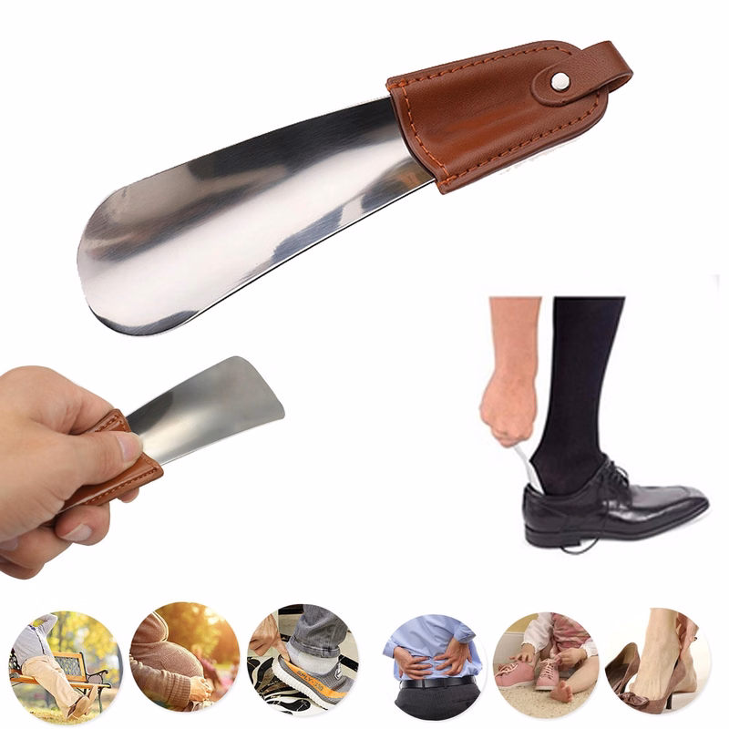 Shoe Horn Stainless Steel With Pu Leather
