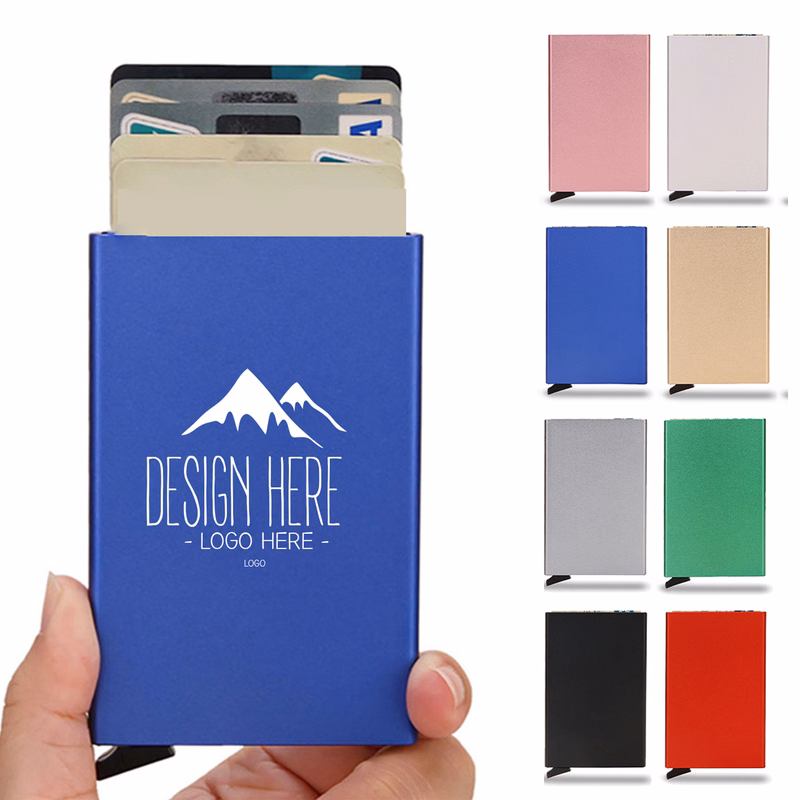 Aluminum RFID Blocking Pop Up Wallet Credit Card Holder