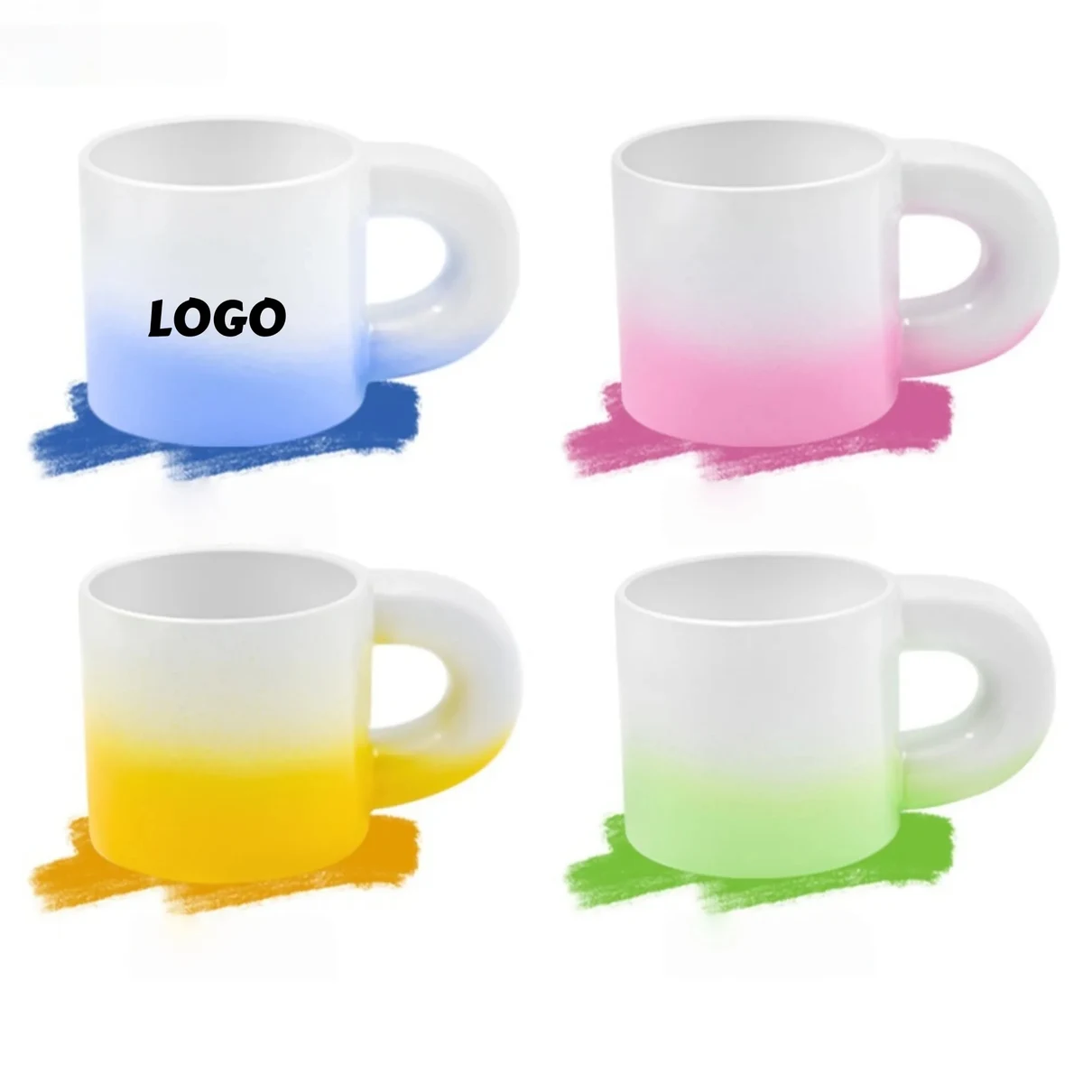 Ombre Color Fat Cup Ceramic Coffee Mug 1