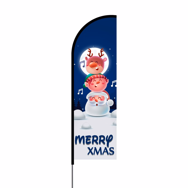 Merry Xmas Flag Kit 14' Feet Feather Flag Sign flag banner Outdoor Banner
