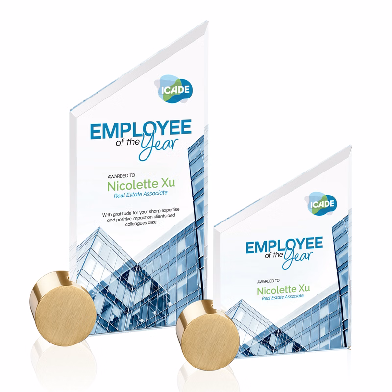 Cooper VividPrint™ Award - Starfire/Gold Circle