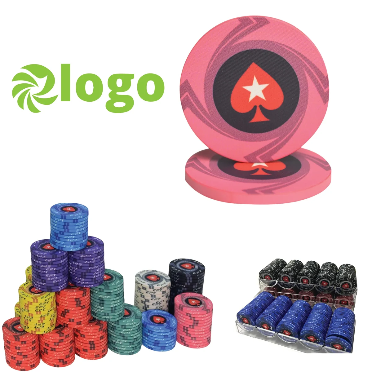 MOQ 50 Ceramic Poker Chip Full Color 1