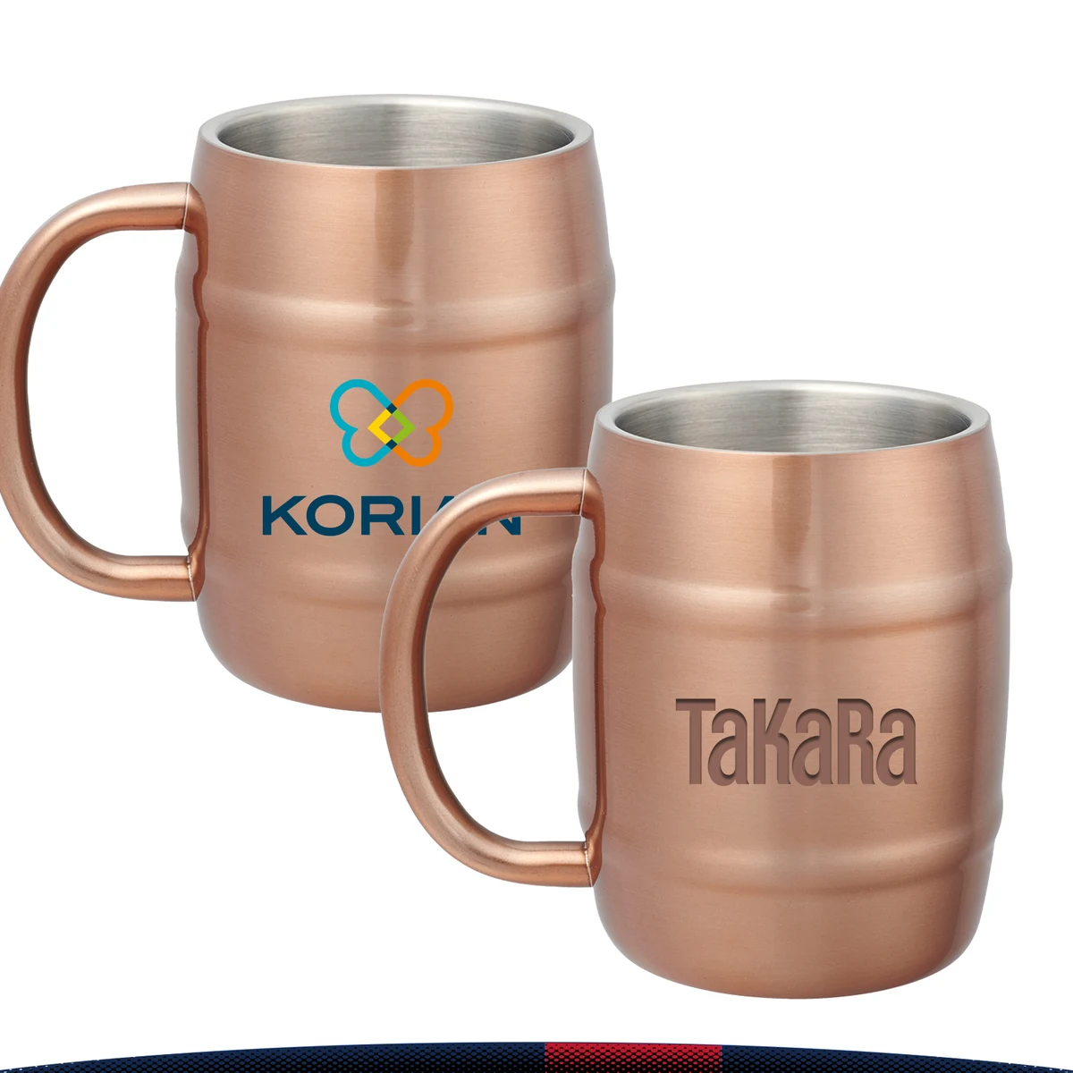 14 oz. Copper Coated Travel Mugs 1