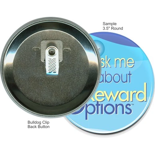 Bulldog Clip 3 1/2 Inch Round Button 1