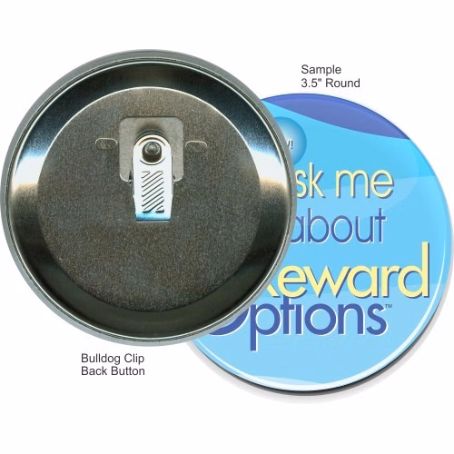 Bulldog Clip 3 1/2 Inch Round Button