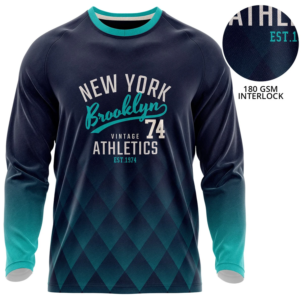 Unisex 180 GSM Poly Interlock Sublimation Long Sleeve T-Shirt 1