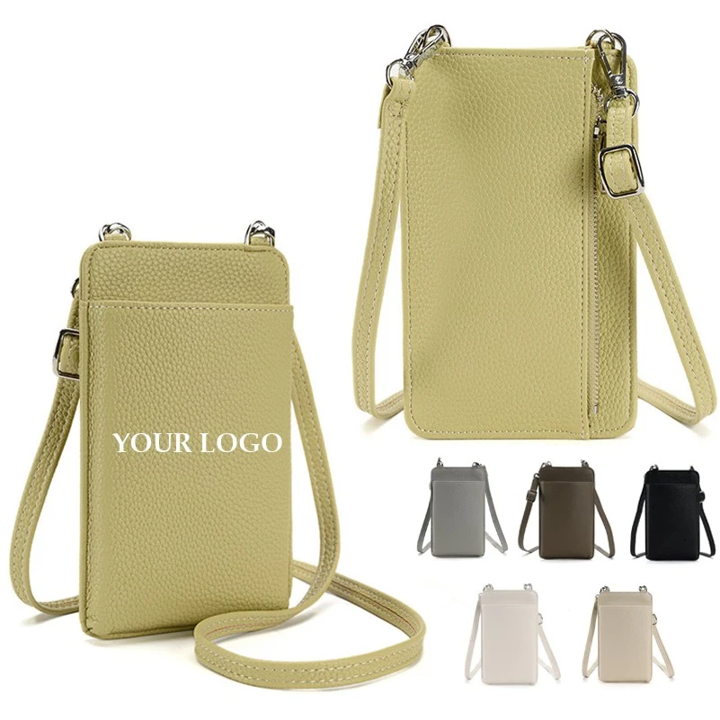 Pu Leather Id Card Wallet Crossbody Sling Bag 1