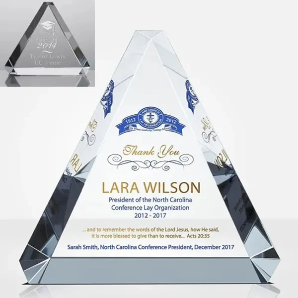 CRYSTAL TRIANGLE PAPERWEIGHT 1