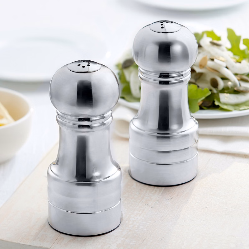 4.5" Century Salt & Pepper Shakers Stainless Steel